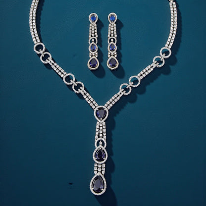 Azure Bowtie Necklace Set