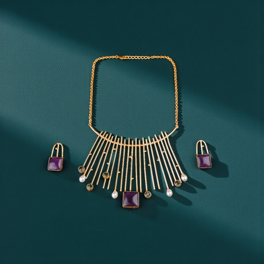Chic Violet Necklace Set