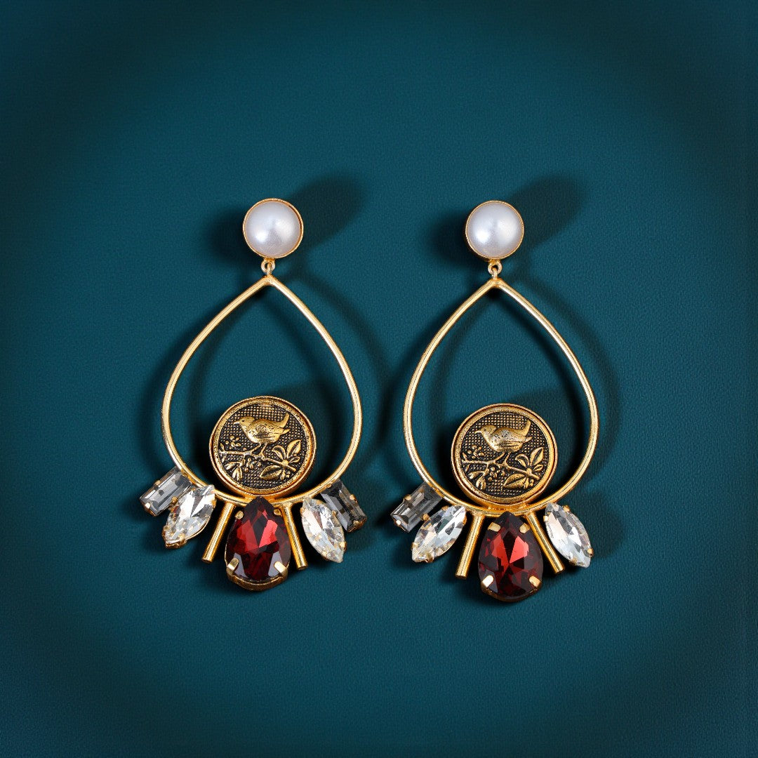 Golden Statement Danglers