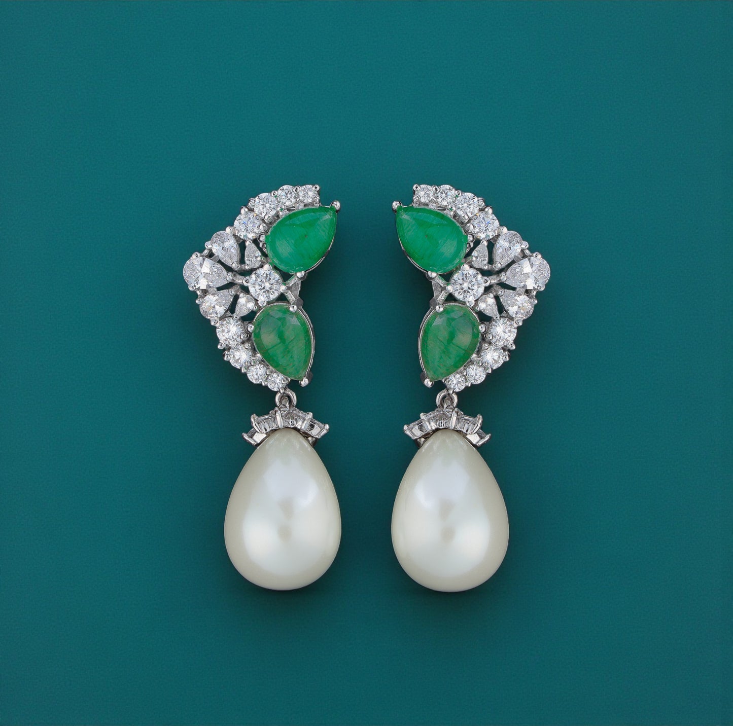 Pure Silver Verdant Teardrops