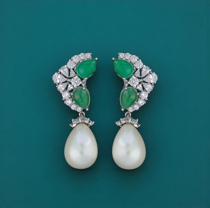 Pure Silver Verdant Teardrops