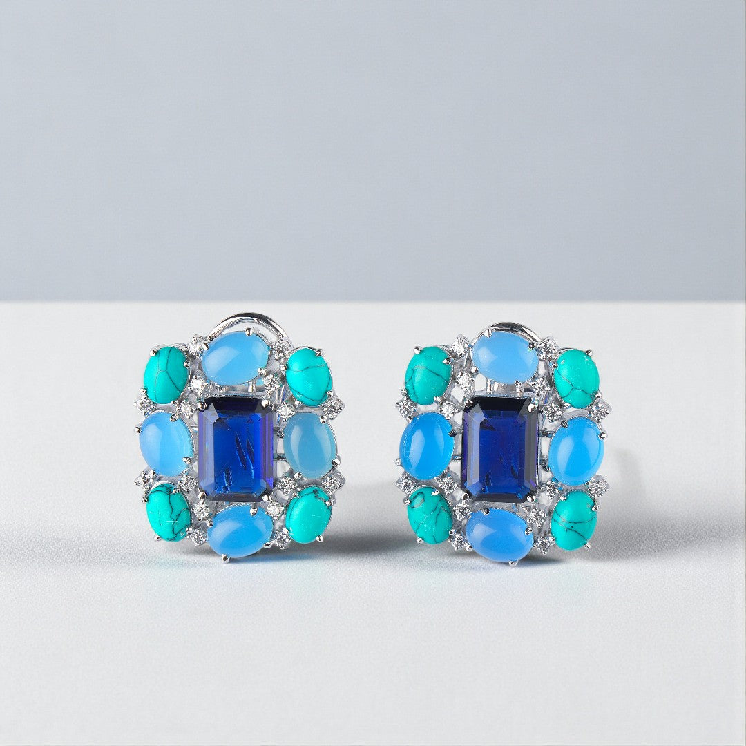 Pure Silver Azure Majesty Studs