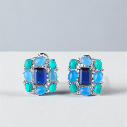Pure Silver Azure Majesty Studs