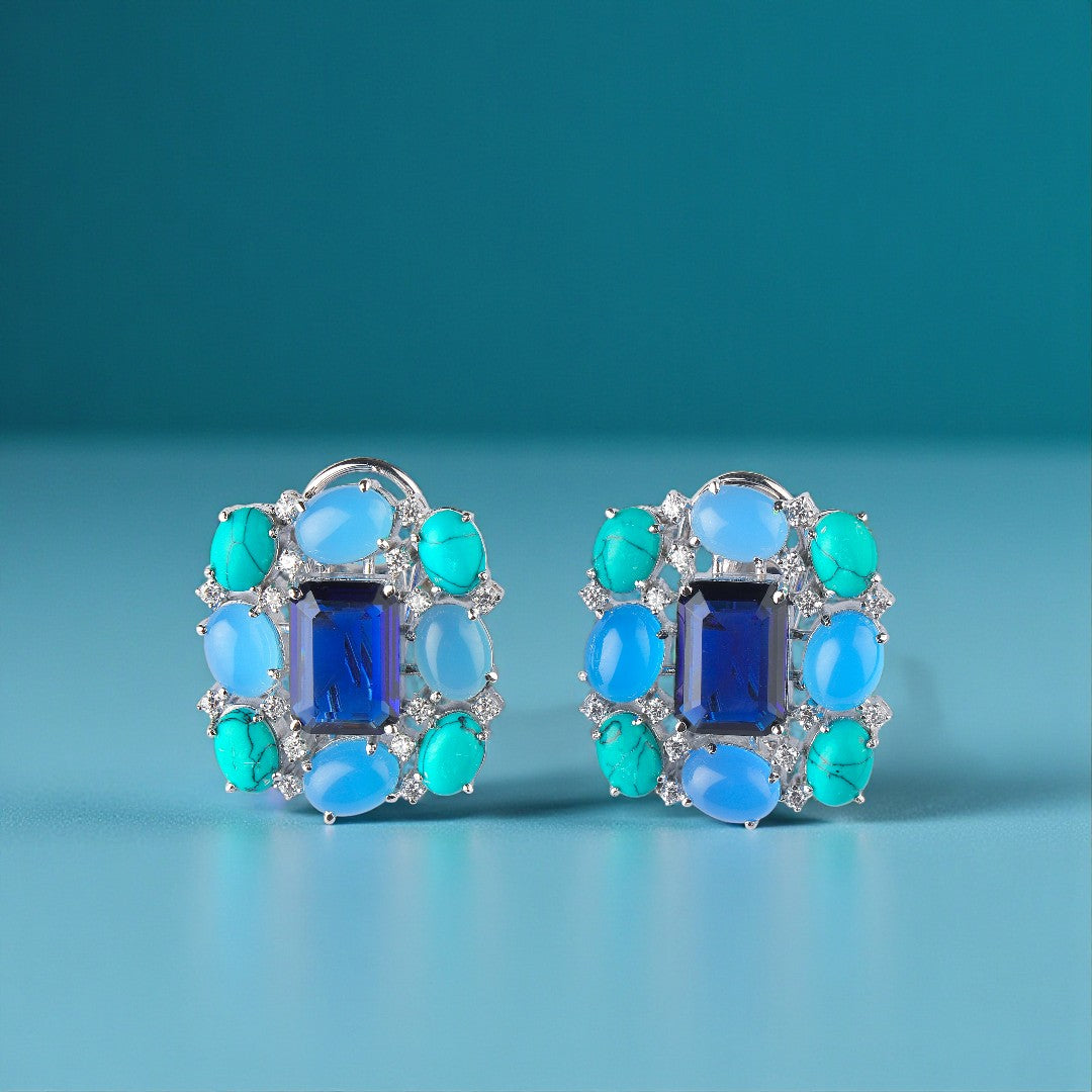 Pure Silver Azure Majesty Studs