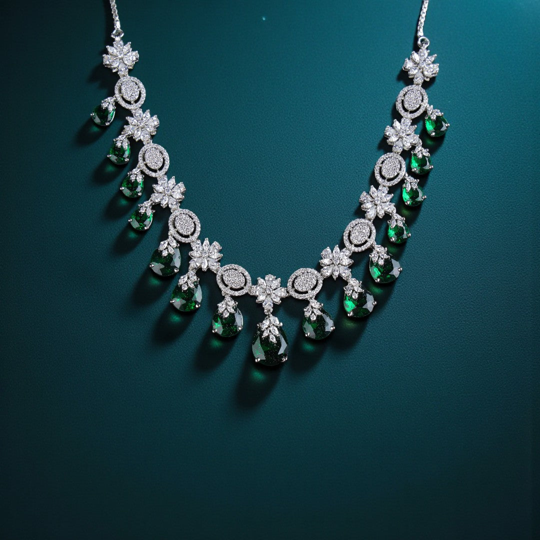Emerald Blossom Necklace Set