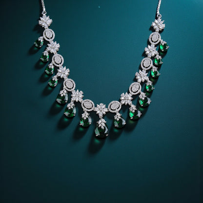 Emerald Blossom Necklace Set