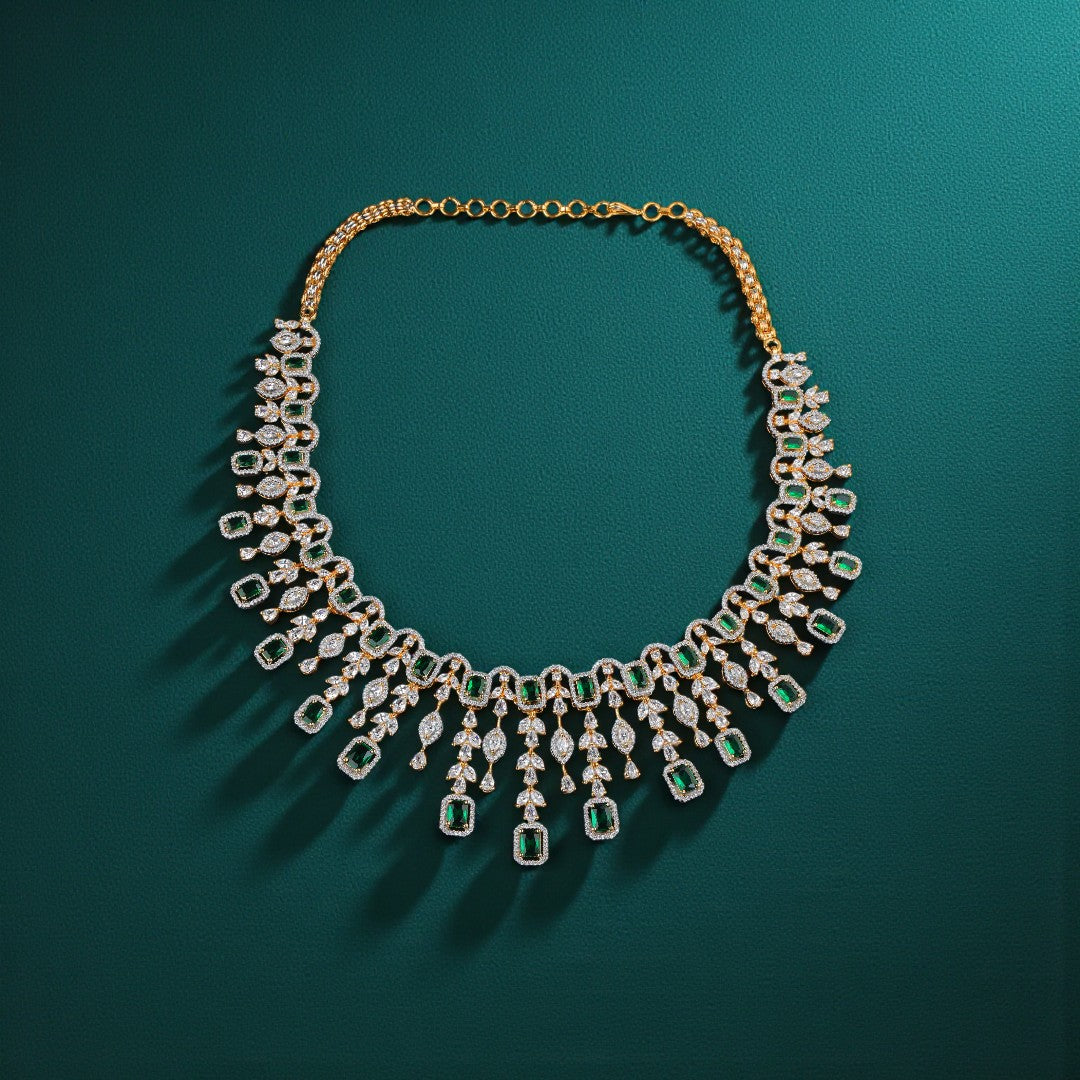 Statement Emerald Necklace Set