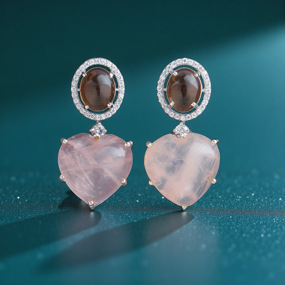 Pure Silver Rosy Radiance Earrings