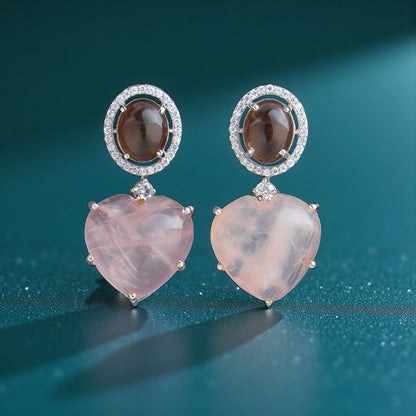 Pure Silver Rosy Radiance Earrings