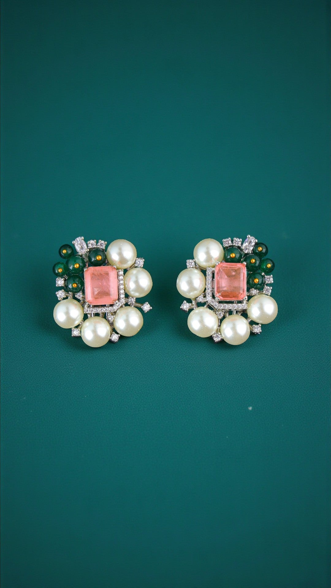 Coral Blossom Pearl Studs