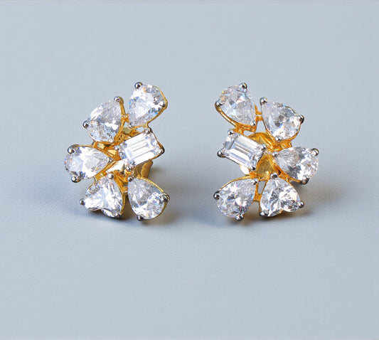 Silver Floral Earrings