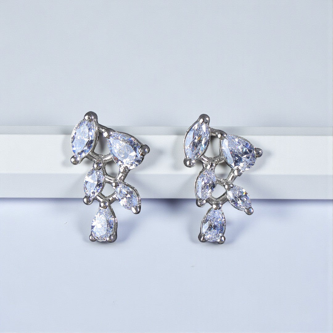 Pure Silver Multistone Studs