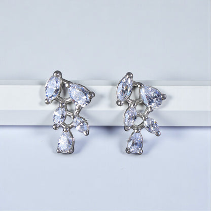 Pure Silver Multistone Studs