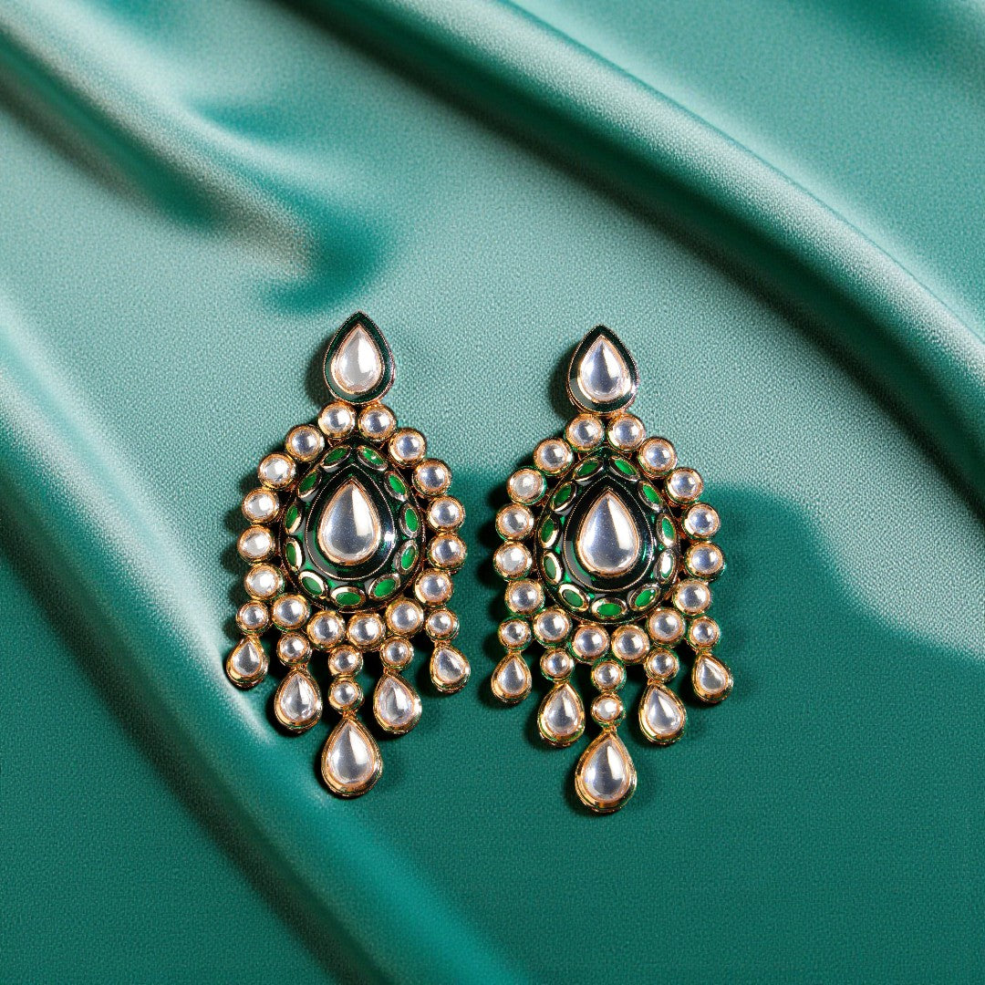 Emerald Polki Jhumas