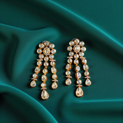 Trinitiy Golden Polki Danglers