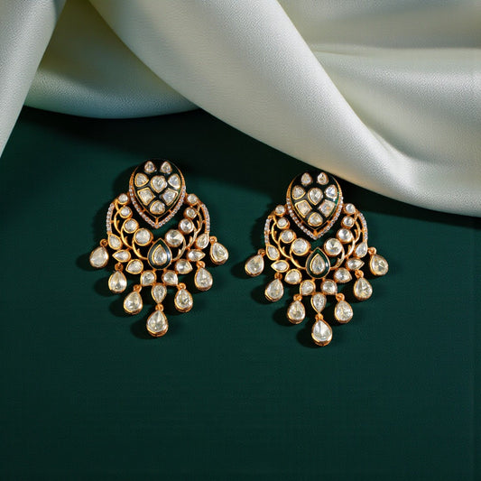 Meenakari Polki Jhumkas
