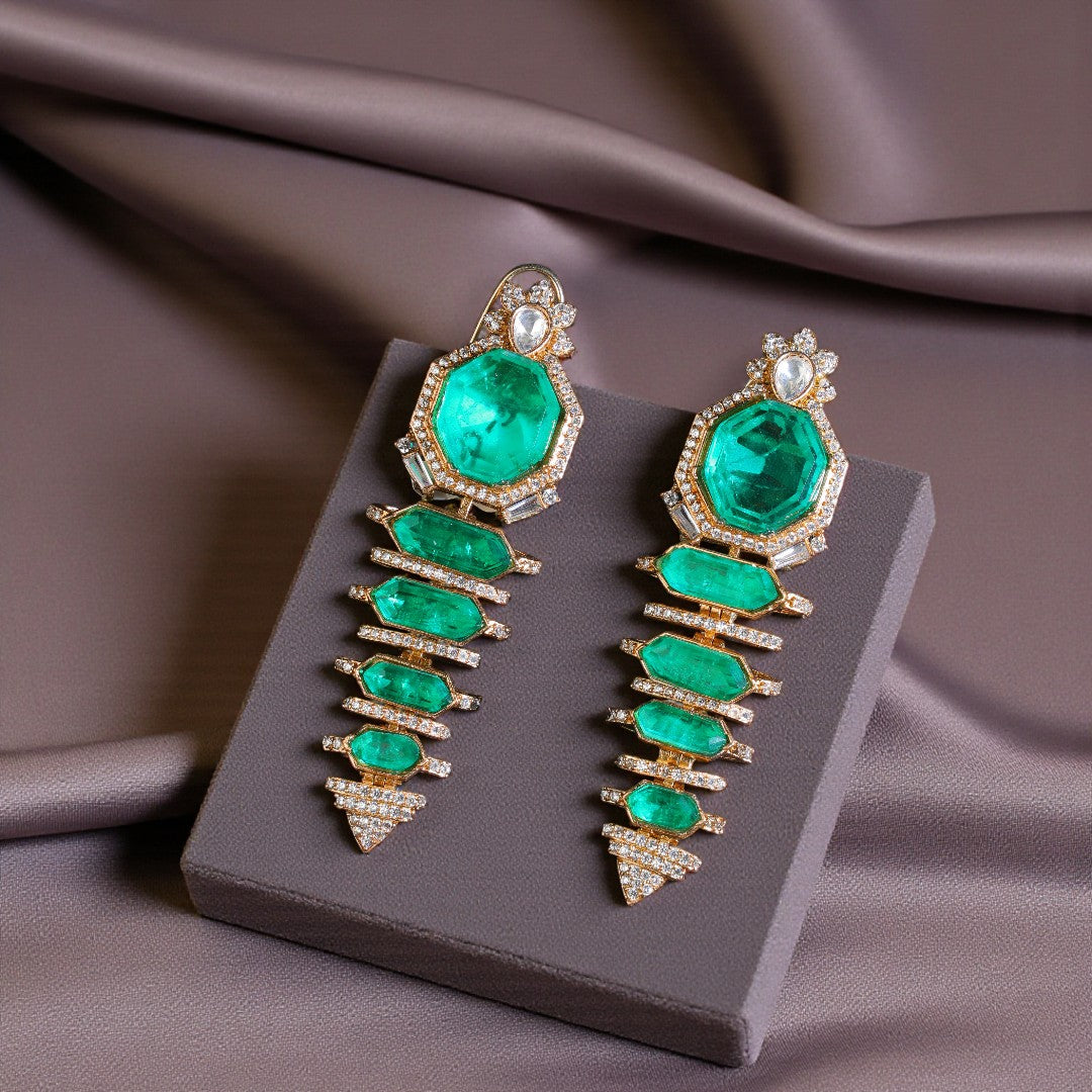 Green Cascade Danglers