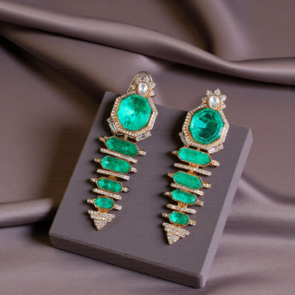 Green Cascade Danglers