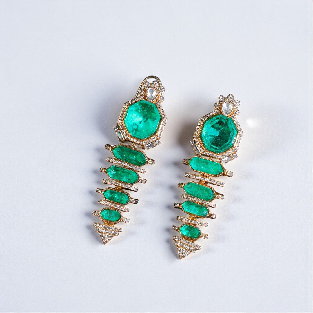 Green Cascade Danglers