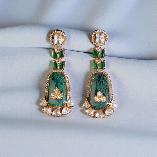 Long Emerald Earrings