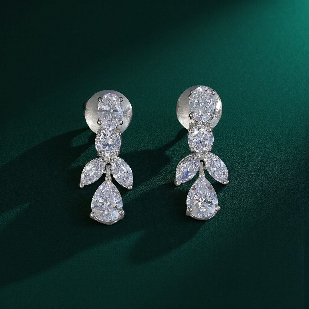 Pure Silver Multistone Earrings