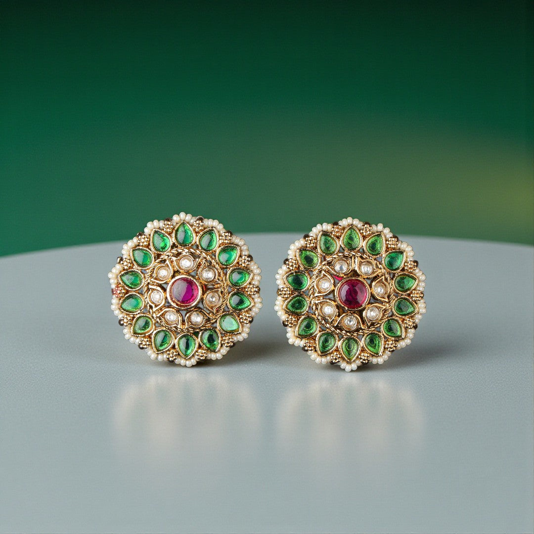 Bold Kundan Studs