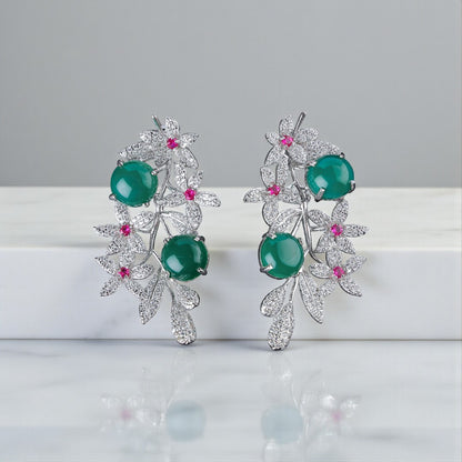 Silver Floral Luxe Drops