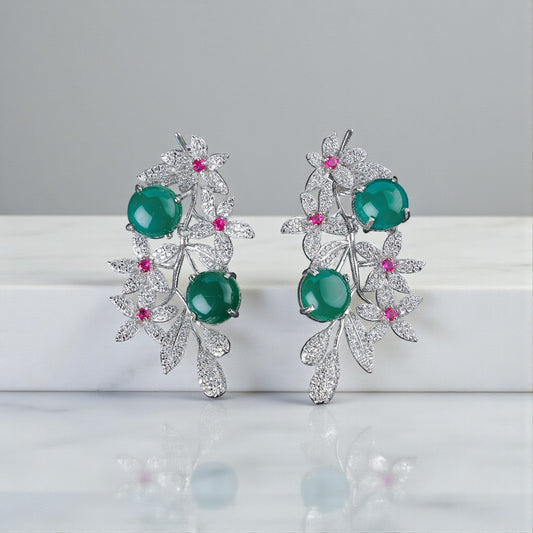 Silver Floral Luxe Drops