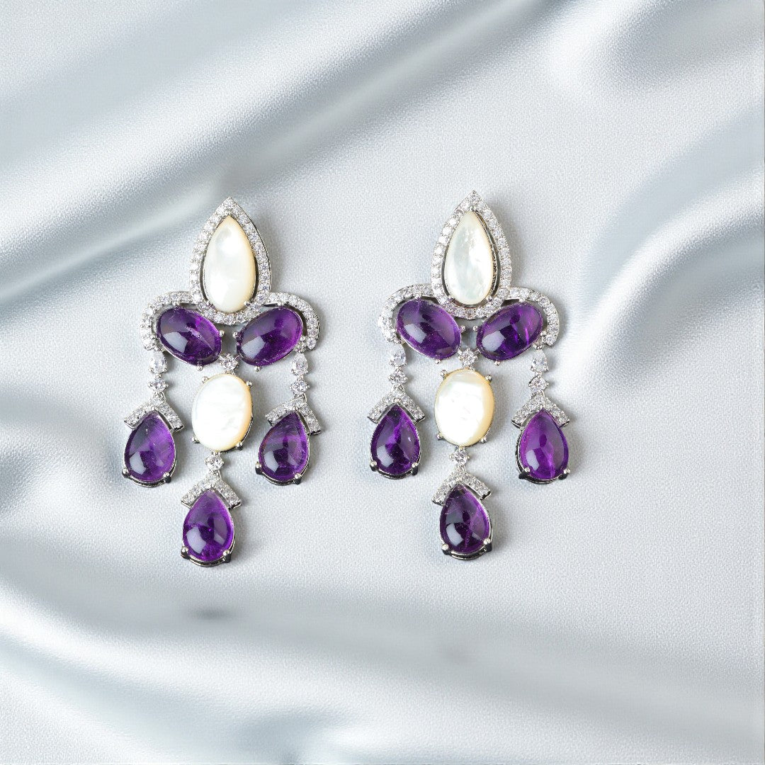 Violet Cascade Danglers
