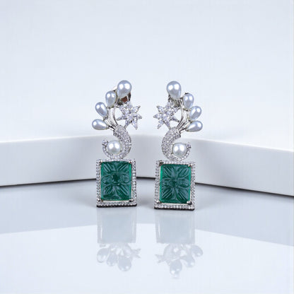 Pearl Emerald Earrings