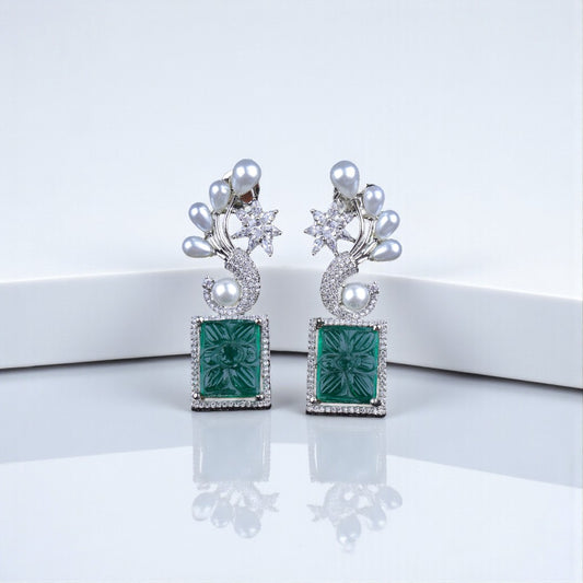 Pearl Emerald Earrings