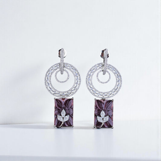 Lavender Floral Earrings