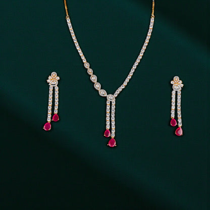 Duo Ruby Necklace Set