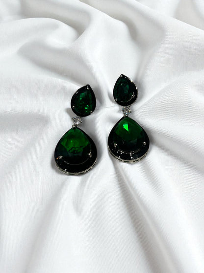 Bold Emerald Danglers