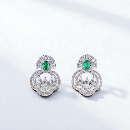Regal Green Blossom Earrings