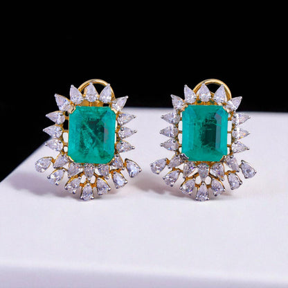 92.5 Silver Emerald Bloom Studs