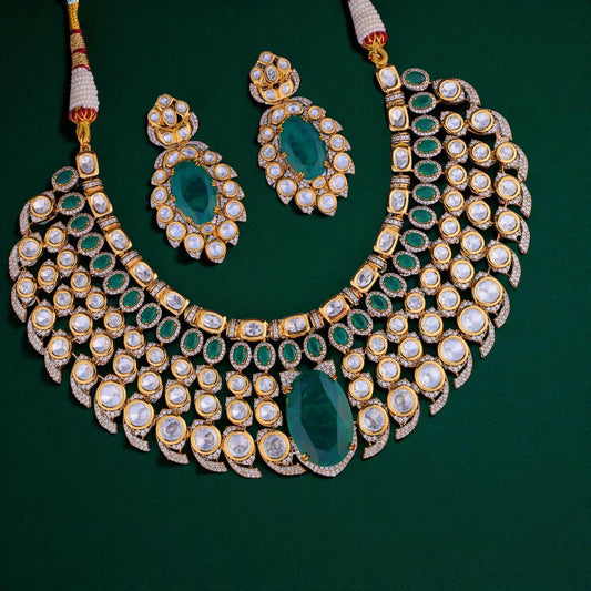 Emerald Jadau Necklace Set