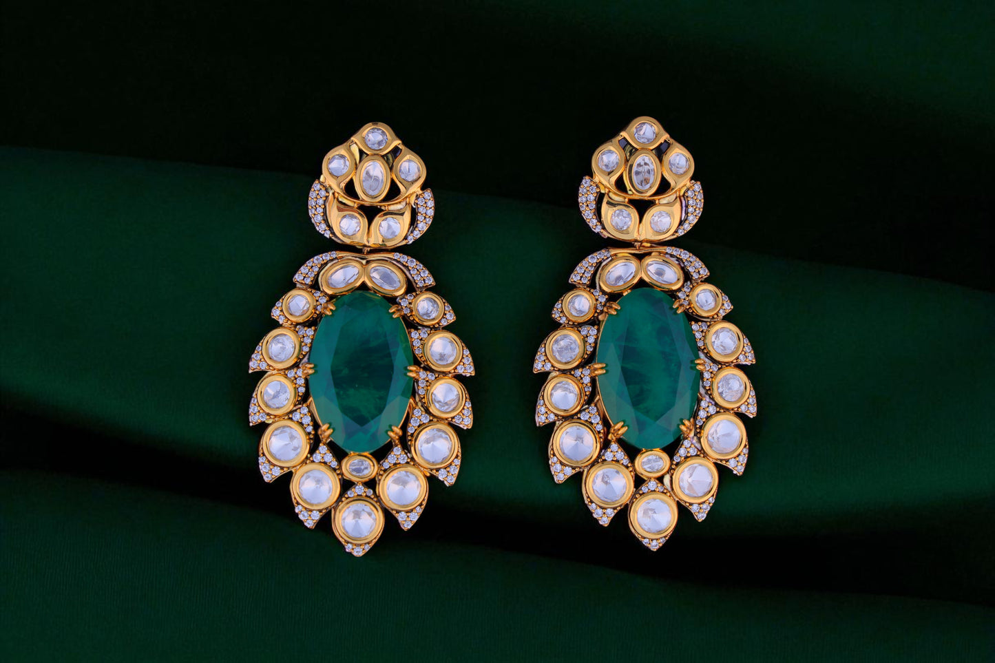 Emerald Jadau Necklace Set