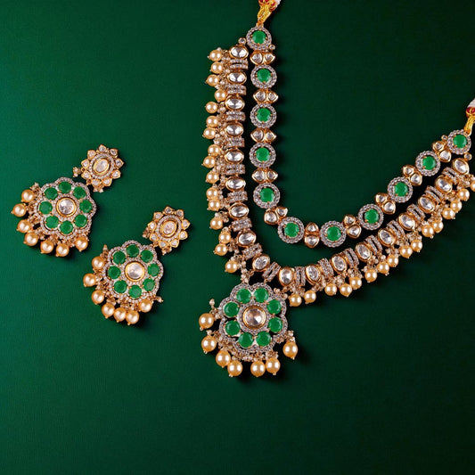 Emerald Bloom Jadau Set